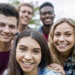 Group of teens looking at camera