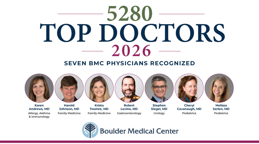 Boulder Medical Center Physicians Named 5280 Top Doctors for 2026
